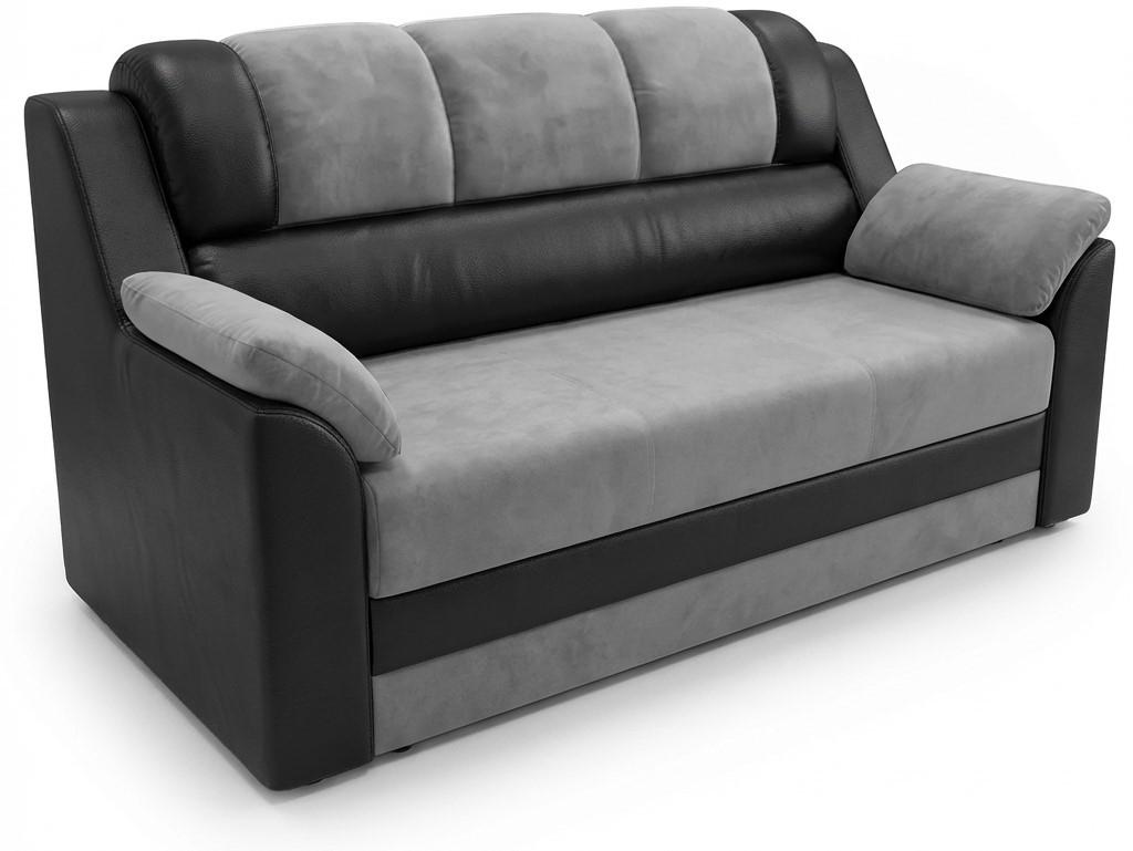 Canapea Aurus Grand 195 cm (delfin) Gri / Negru (ecopiele)