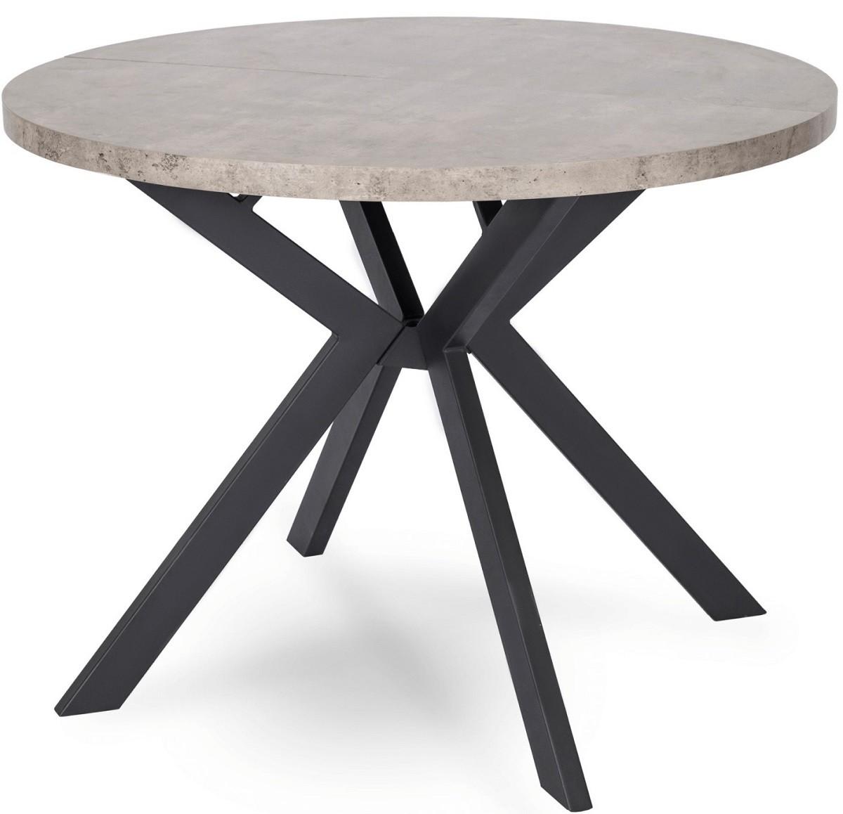 Стол Mebel Elite Lukas 250 Бетон (Серый)/Черный