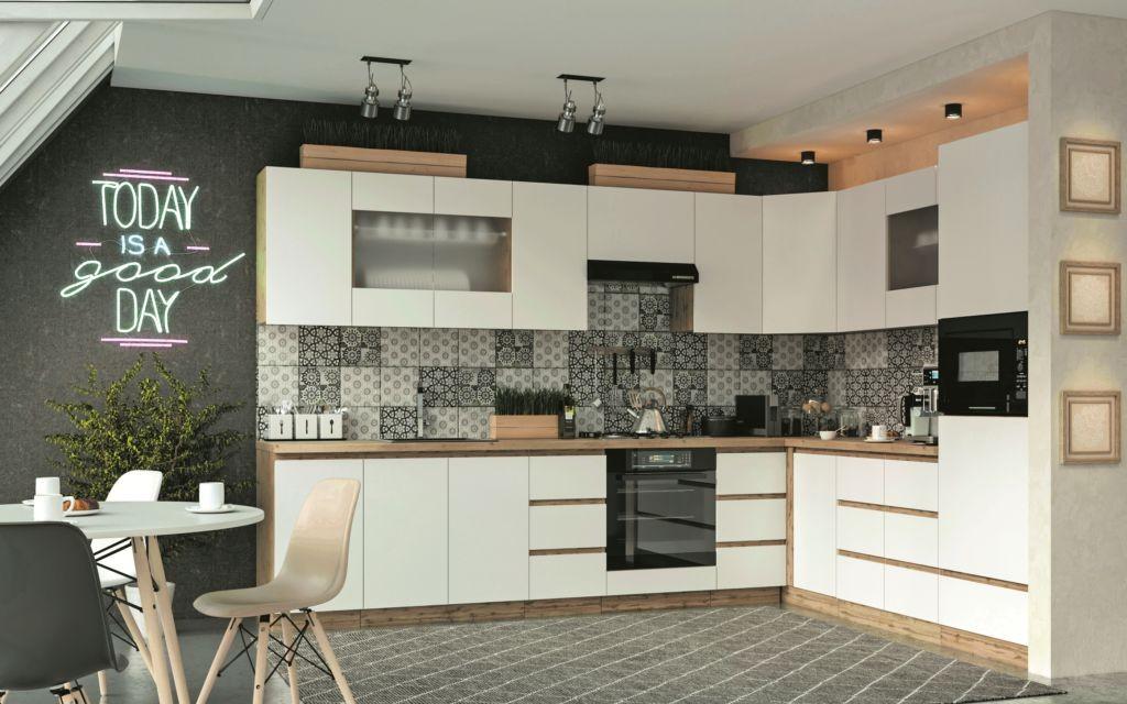 Кухонный гарнитур Sokme Soft 3.2x2.4 м вотан/белый