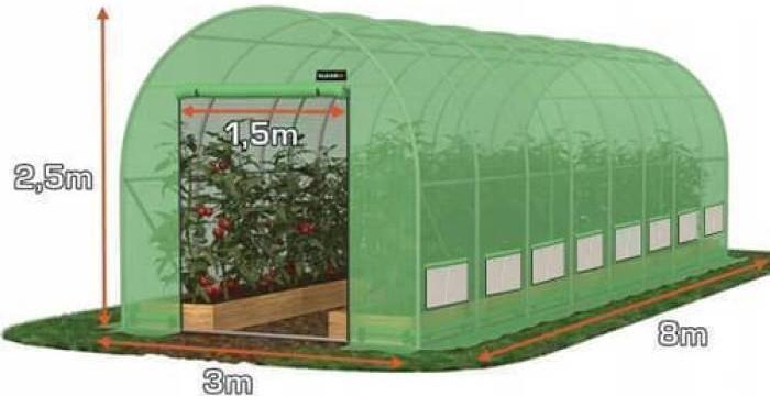 Теплица Tehno Ms 8x3x2.5m/Ø26mm