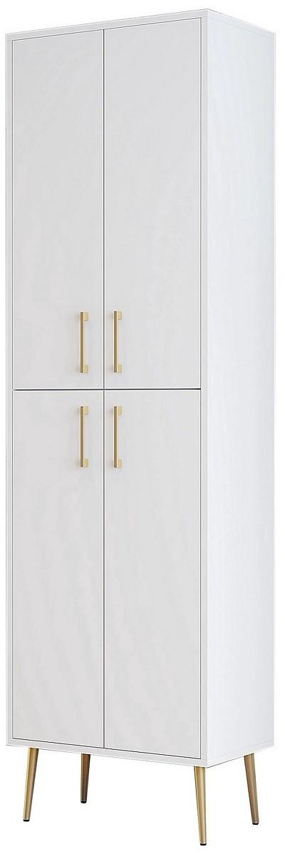 Шкаф пенал Trendy Berlin A Белый/Золотой