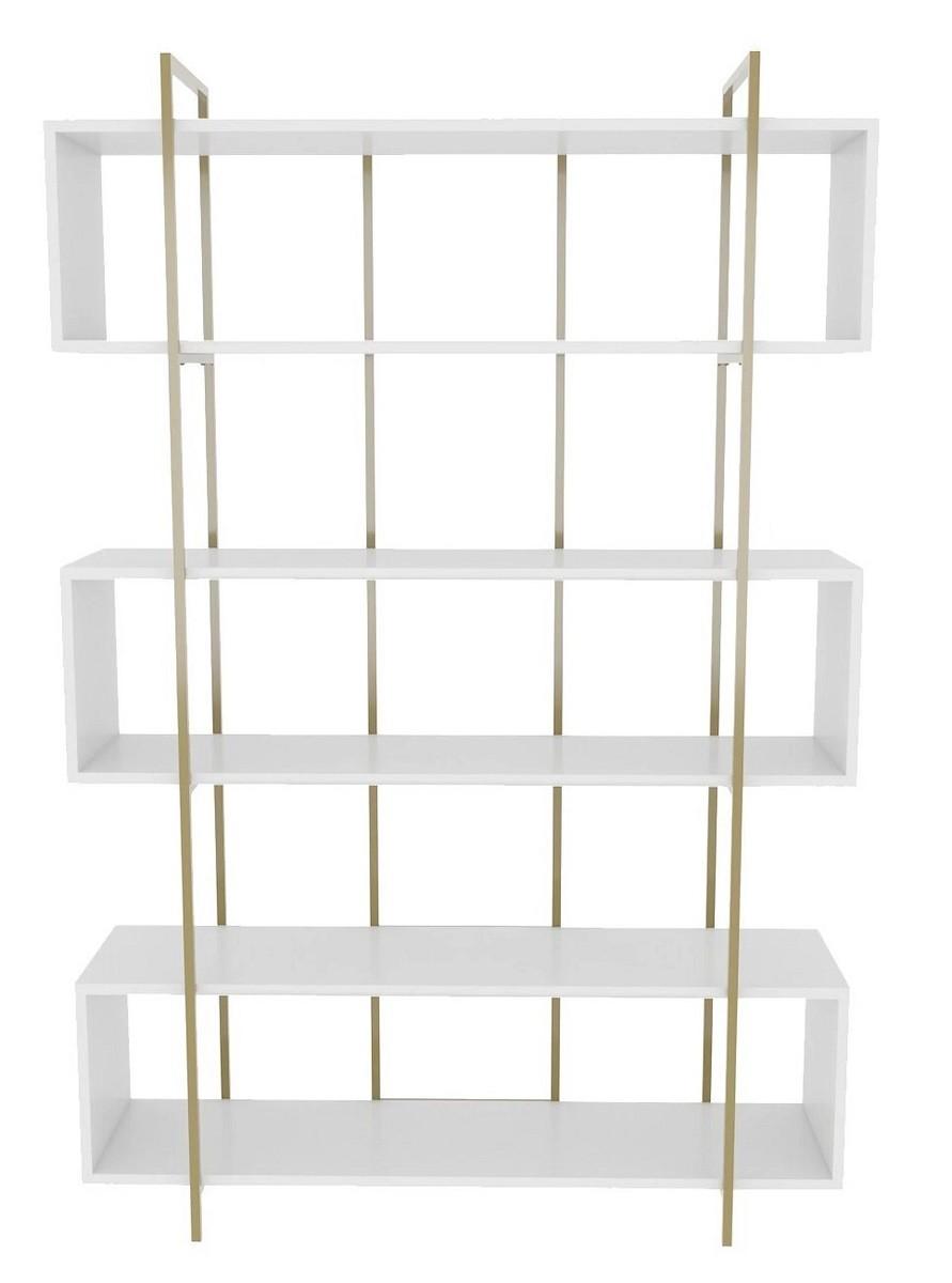 Etajera Trendy Bruti Alb/Auriu