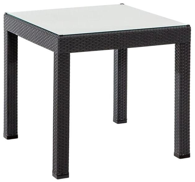 Masa de gradina Modalife Rattan Lux cu sticla Antracite