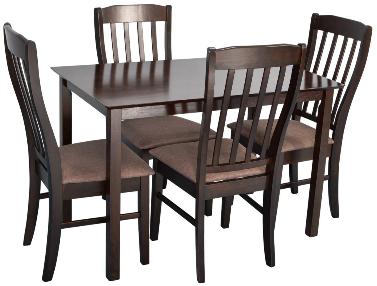 Set de masa si scaune Evelin GLORIA Chocolate + 4 scaune Wenyi Chocolate / Ekea12 Dark Brown