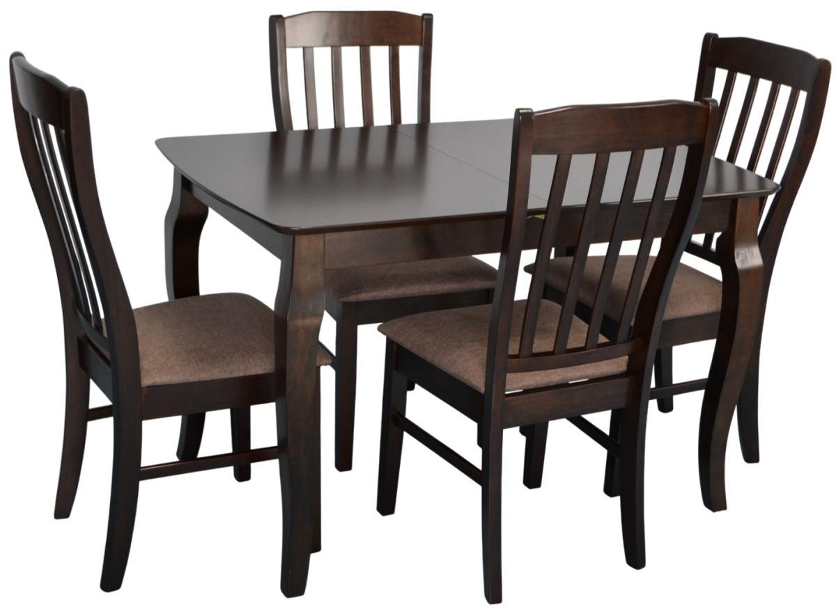 Set de masa si scaune Evelin HV-29V Chocolate + 4 scaune Wenyi Chocolate / Ekea12 Dark Brown