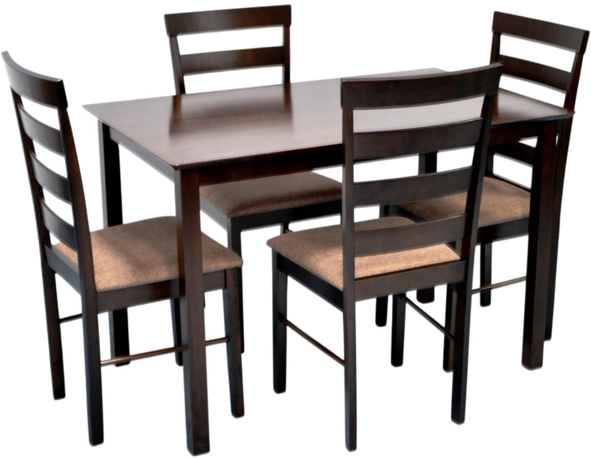 Set de masa si scaune Evelin GLORIA Chocolate + 4 scaune GLORIA Chocolate / Ekea12 Dark Brown