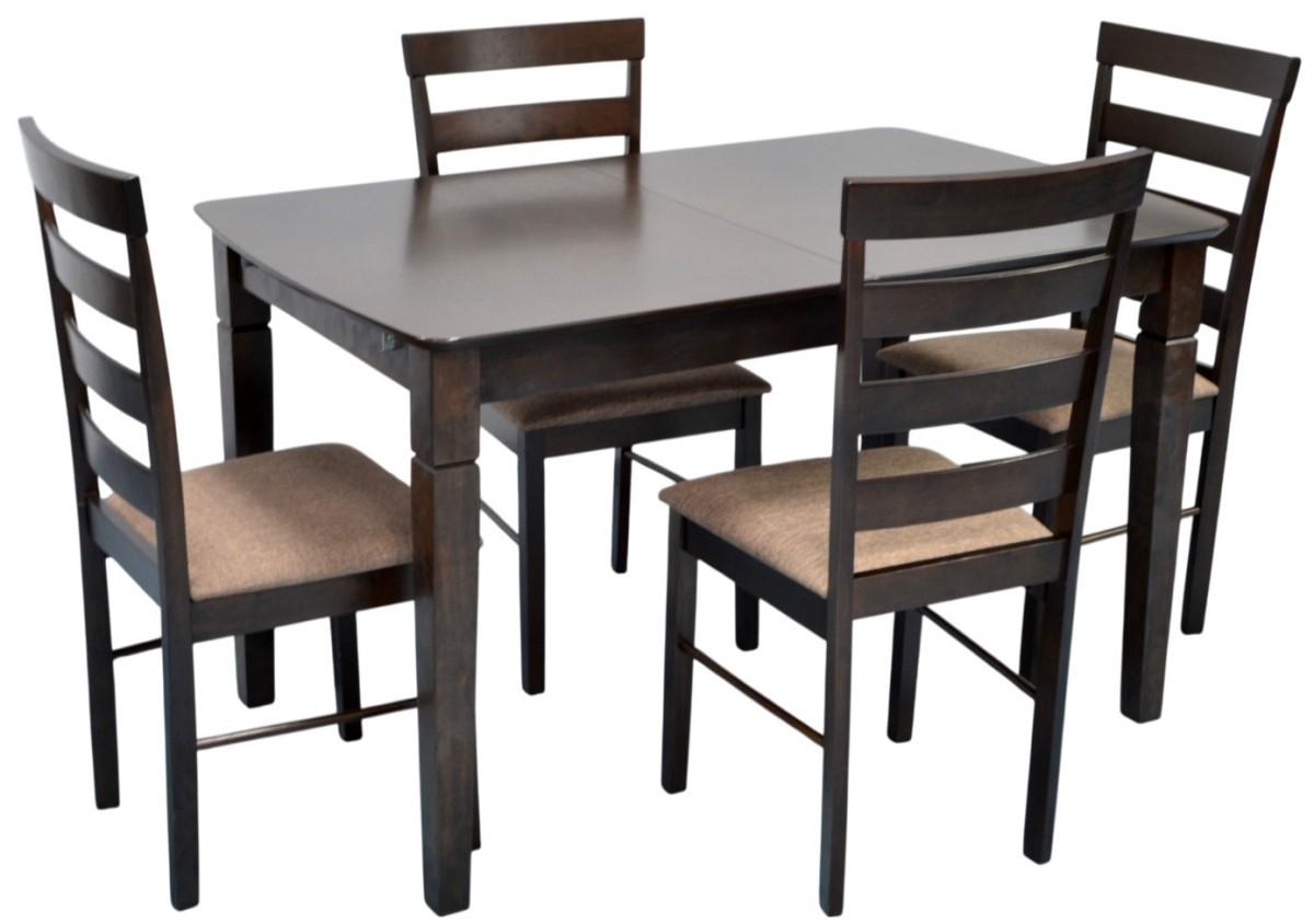 Set de masa si scaune Evelin HV-27V Chocolate + 4 scaune GLORIA Chocolate / Ekea12 Dark Brown