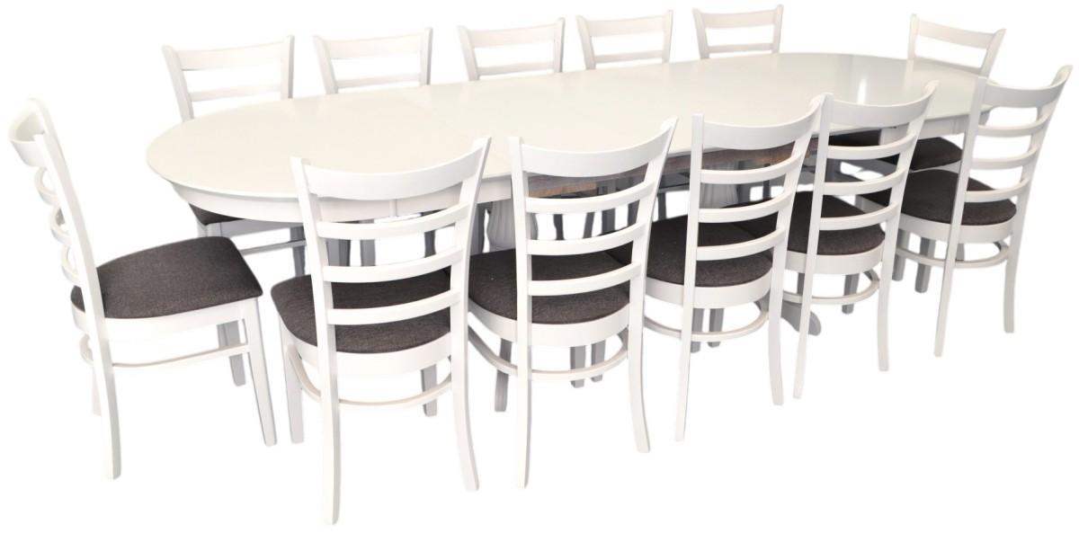 Set de masa si scaune Evelin HV-33V White + 12 scaune COCO White / NV-10WP Grey