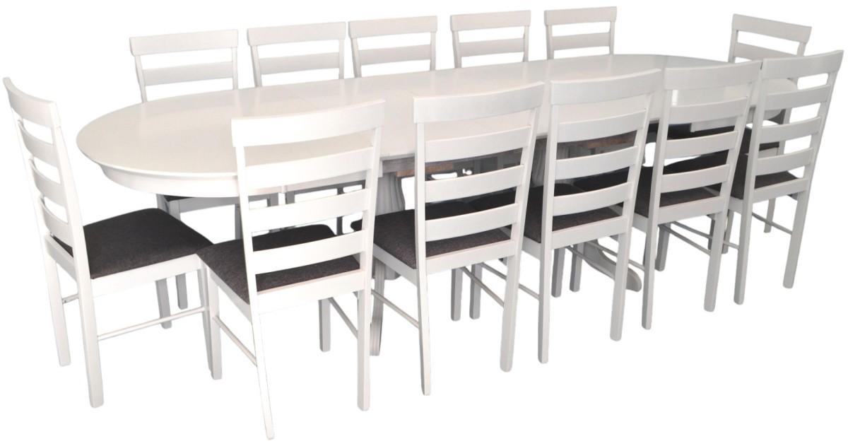Set de masa si scaune Evelin HV-33V White + 12 scaune Gloria White / NV-10WP Grey
