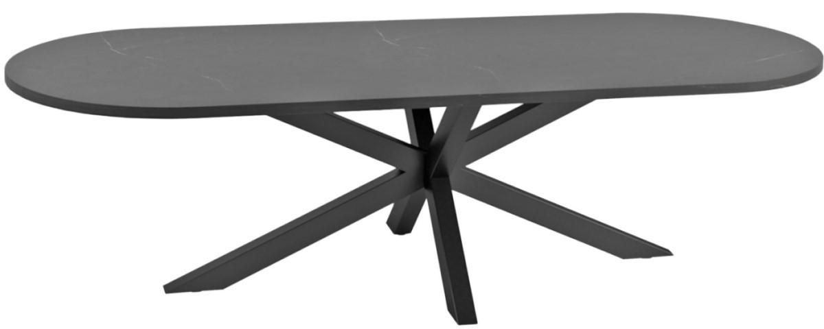 Masa DP Vesta (Blat oval) Marmură Neagră 2400×900