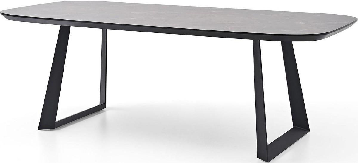 Masa Dogtas LAGO Bianco 200x100cm Gri/Imitatie Mramură Maro