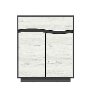 Comoda Yasen Geneva 1S2D gri graffit/stejar kraft alb