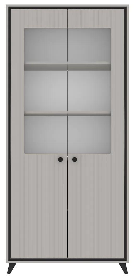 Шкаф витрина Yasen Тина 2Д Кашемир (Бежевый) / Черный