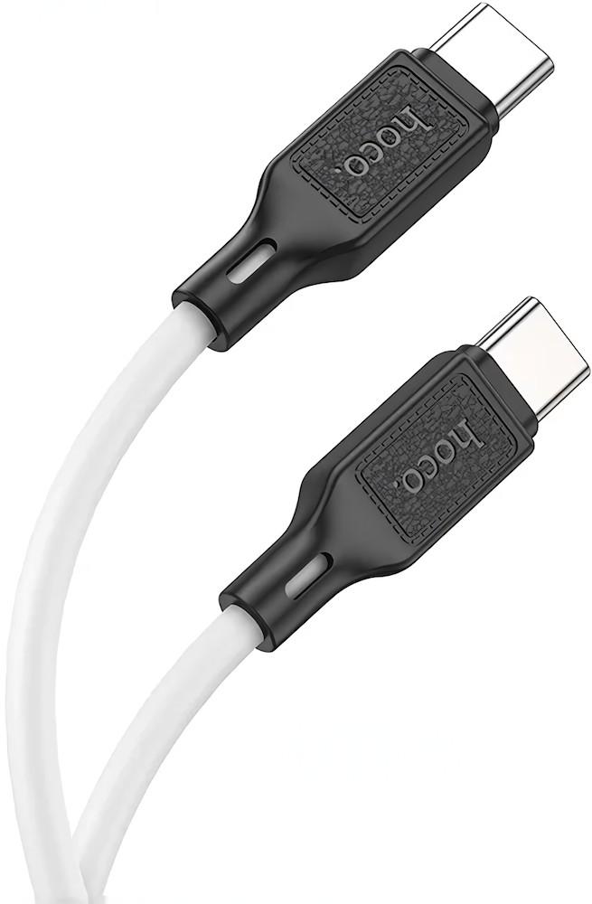 USB сablu HOCO X90 Cool 60W silicone charging data cable for Type-C to Type-C White