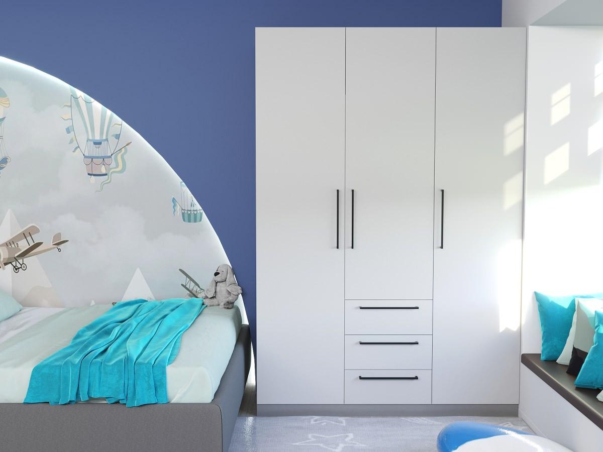 Dulap Bayro Serenity 150x220x51.8 cm Gri Asfalt  (3 Sertare)