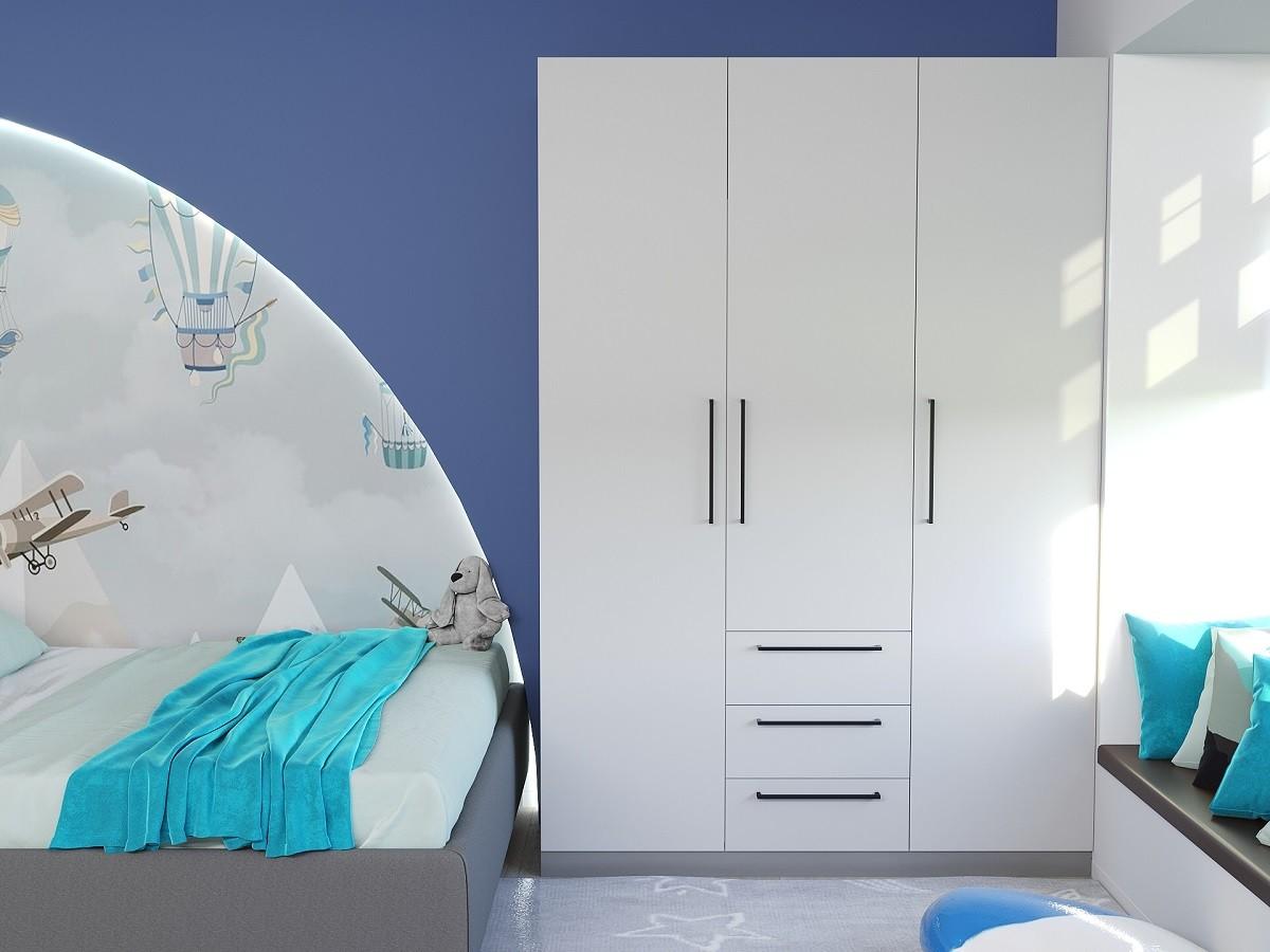 Dulap Bayro Serenity Gri deschis (3 sertare)