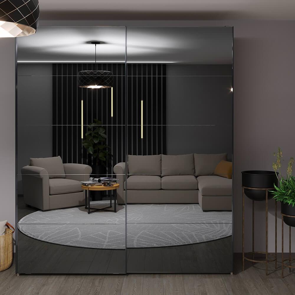 Dulap-cupe Bayro Napoli 200x230x58 cm Top Line Piatra Gri (604801)