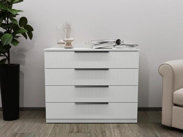 Comoda Bayro Murano 100x81x45 cm Positano Alb Mat