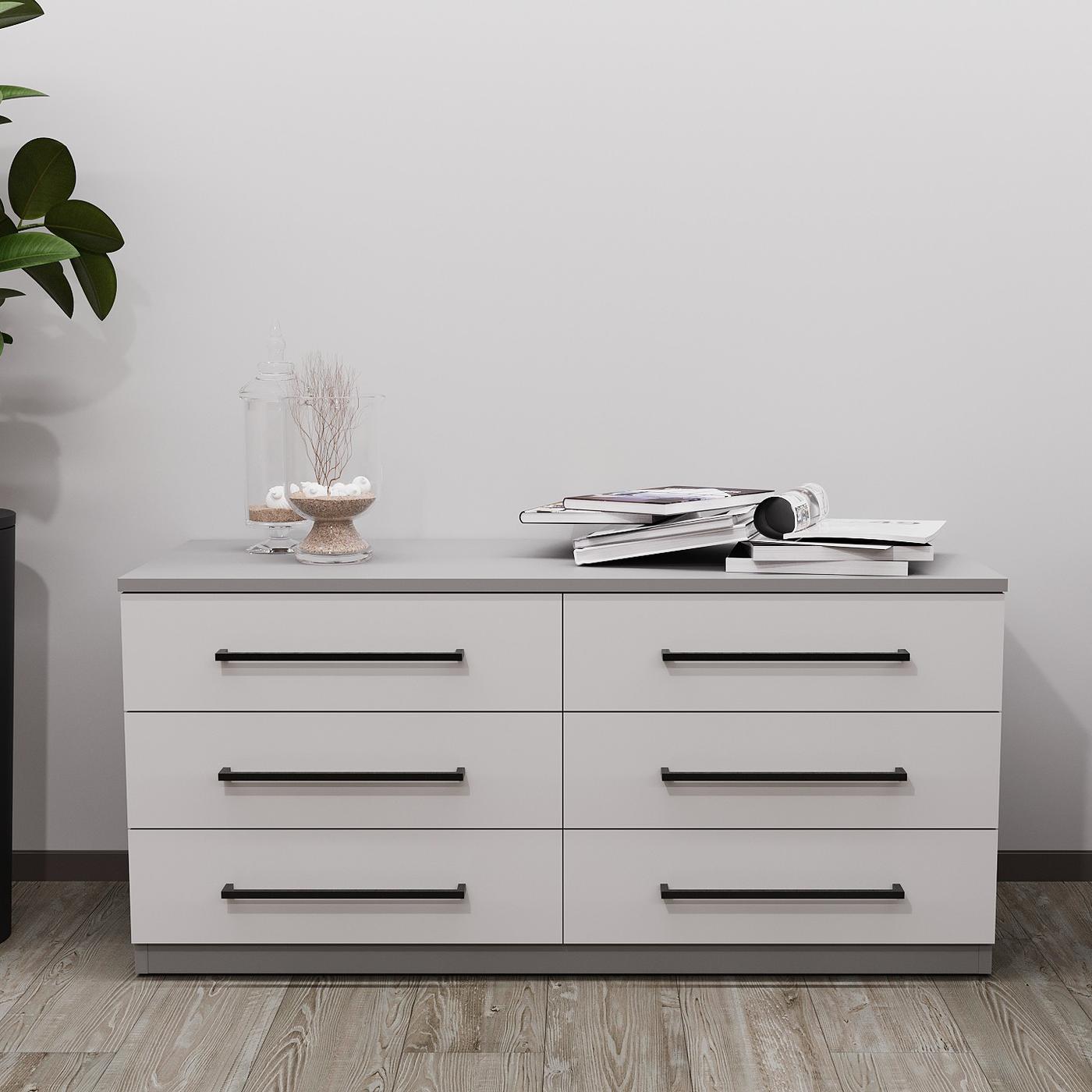 Comoda Bayro Serenity 120x56x45 cm Gri Asfalt / Gri