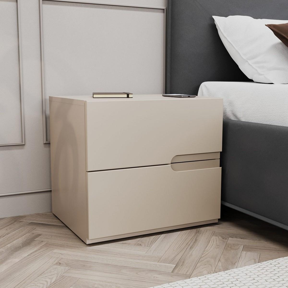 Noptiera Bayro Modena 55x50x45 cm Piatra Gri (Maner Sorento)