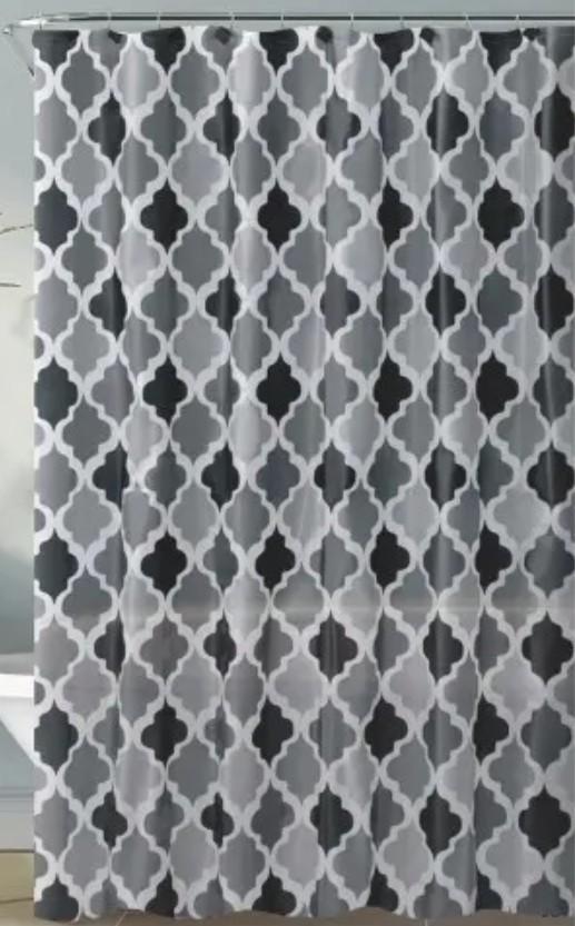 Perdea de baie Hydro-S Venice 180x180 Black/Grey