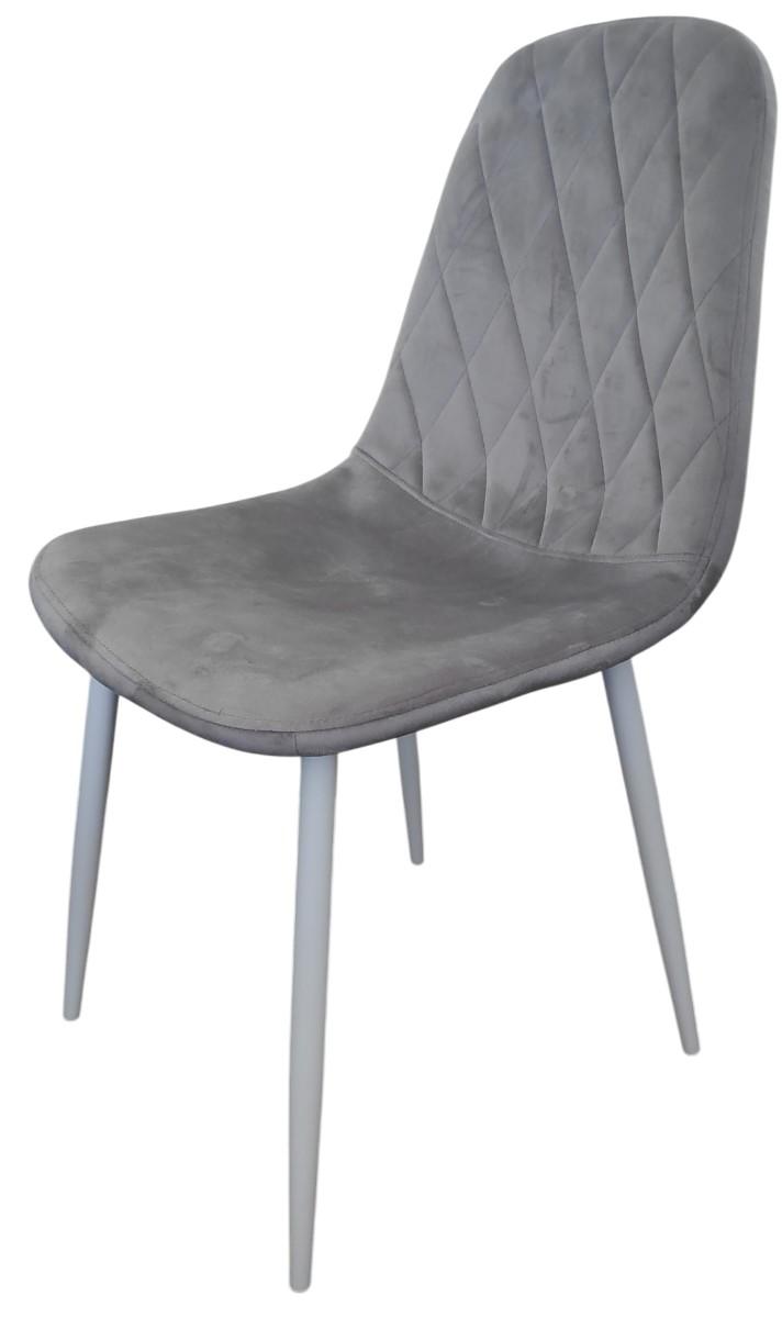 Scaun Kroll DC2-006 Velur Light Grey(Gri)/White(Alb)