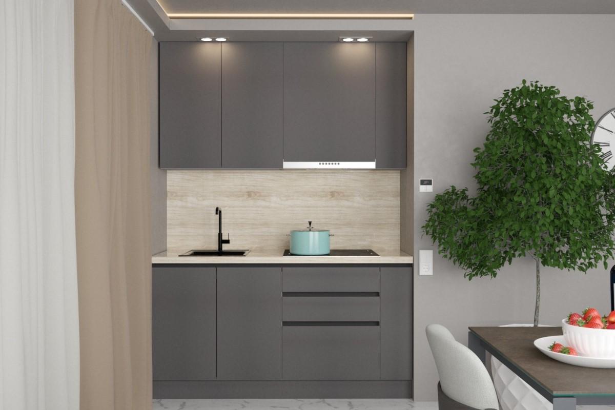 Кухонный гарнитур ArtFlame Gola 1.6 м Storm Grey(Серый)