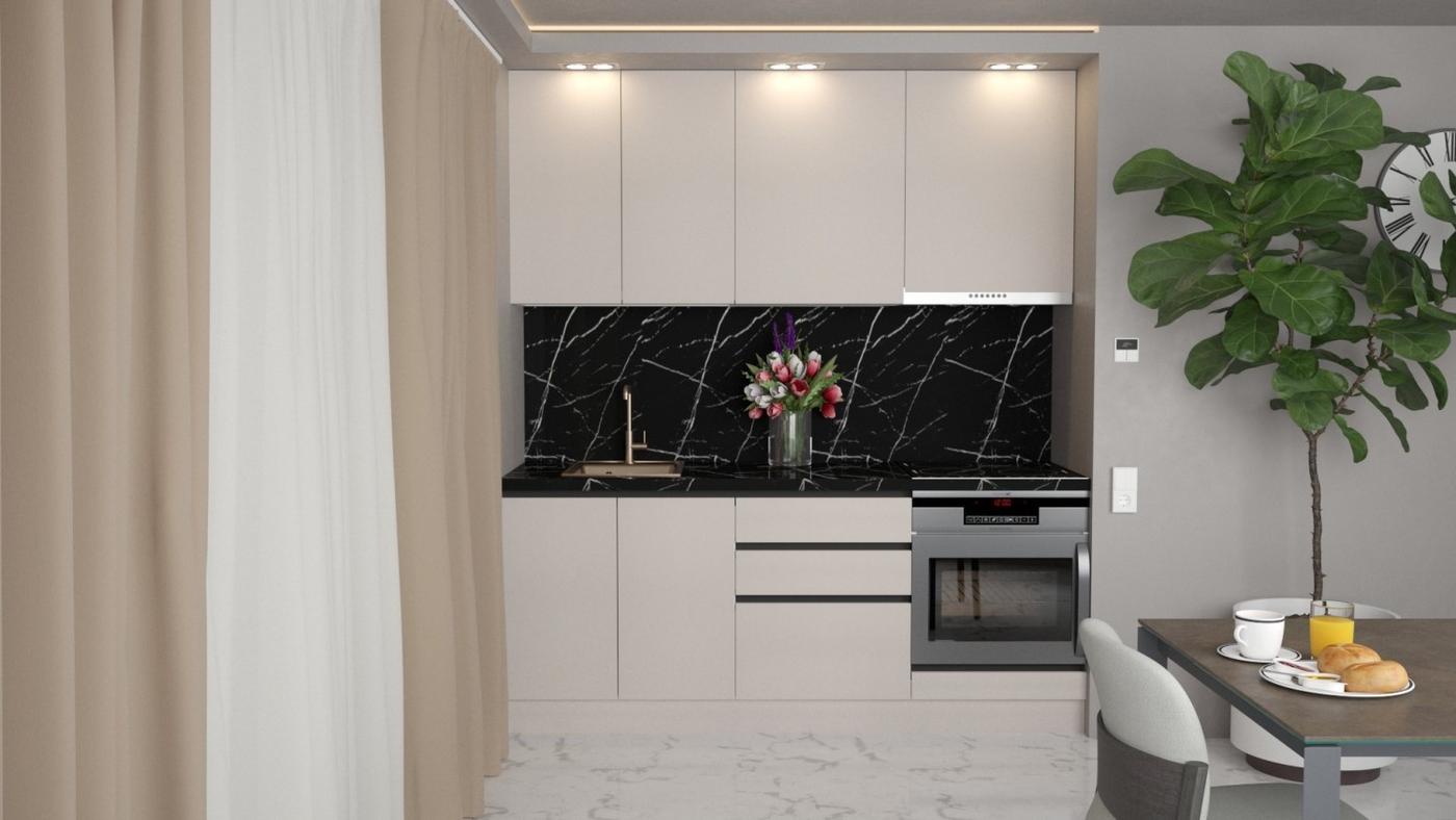 Кухонный гарнитур ArtFlame Gola 2 м New Grey(Бежевый)