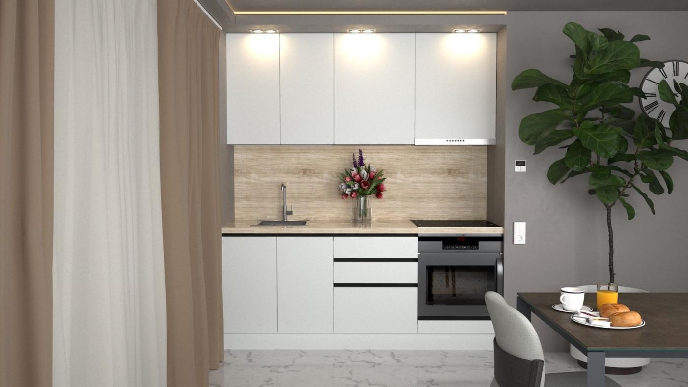 Set mobila bucatarie ArtFlame Gola 2 m White(Alb)