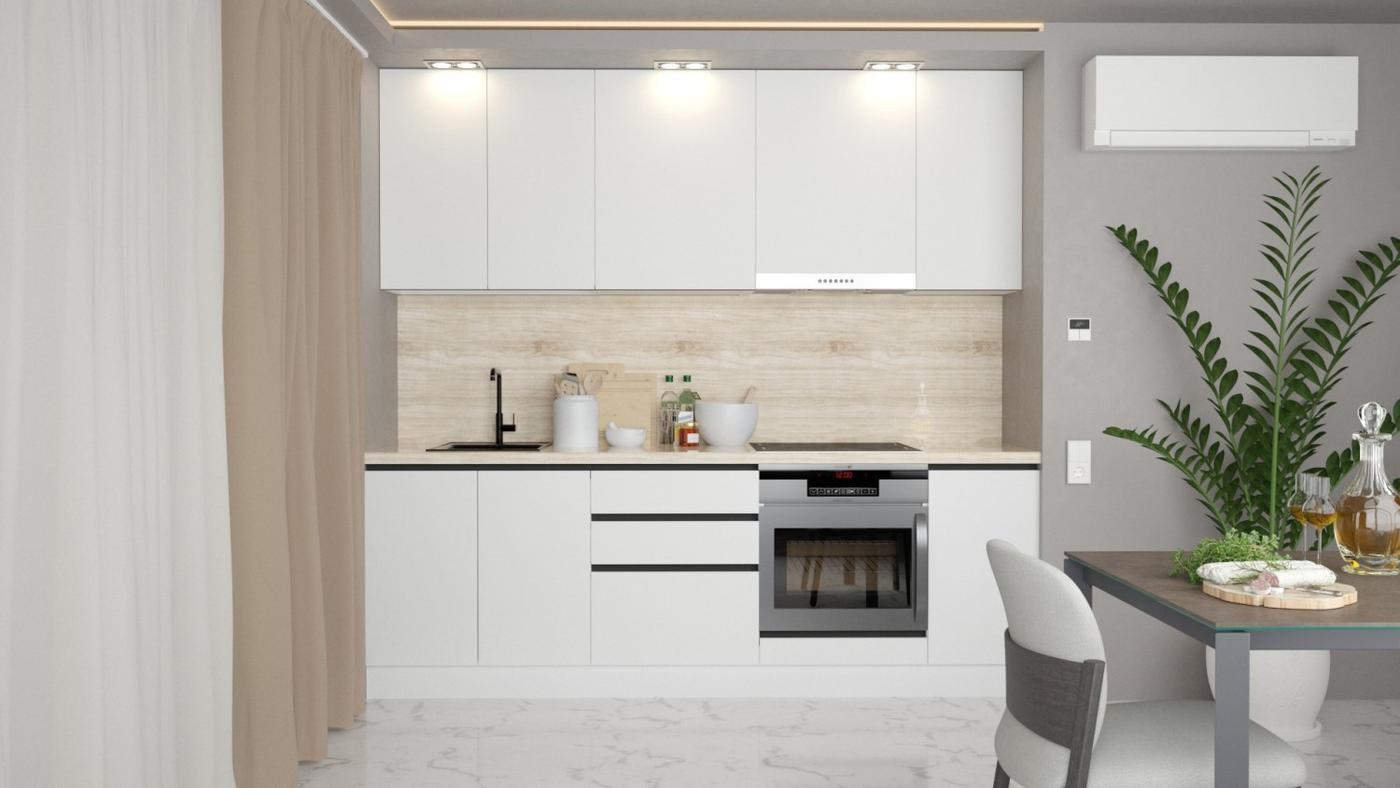 Кухонный гарнитур ArtFlame Gola 2.4 м White(Белый)