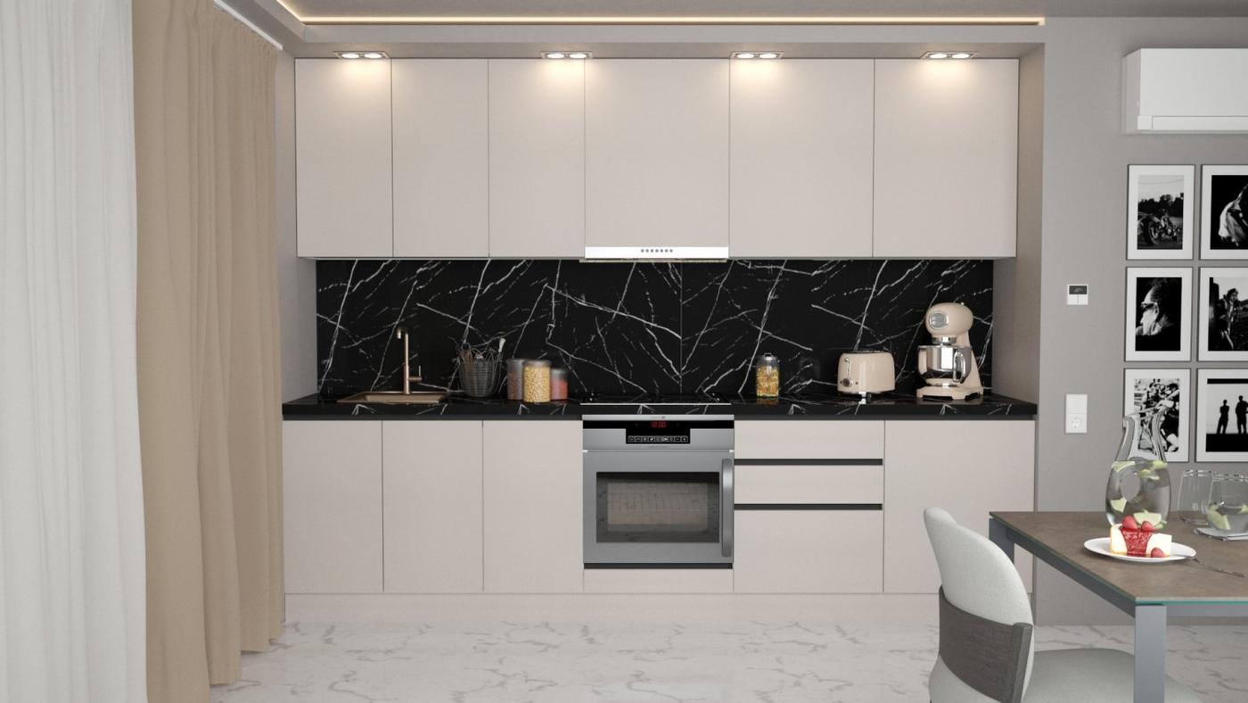 Set mobila bucatarie ArtFlame Gola 3 m New Grey(Bej)