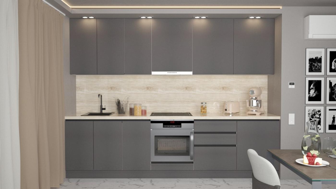 Set mobila bucatarie ArtFlame Gola 3 m Storm Grey(Gri)