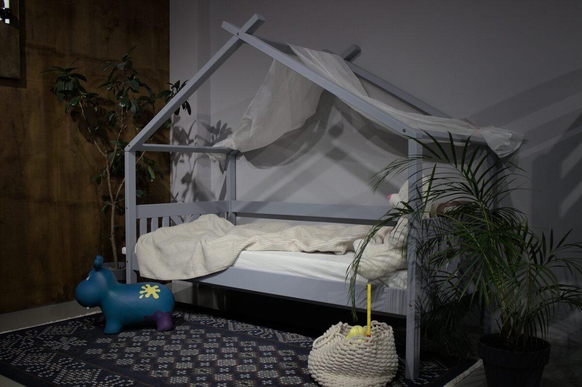 Pat copii MobiCasa Fiona 90x200 Gri