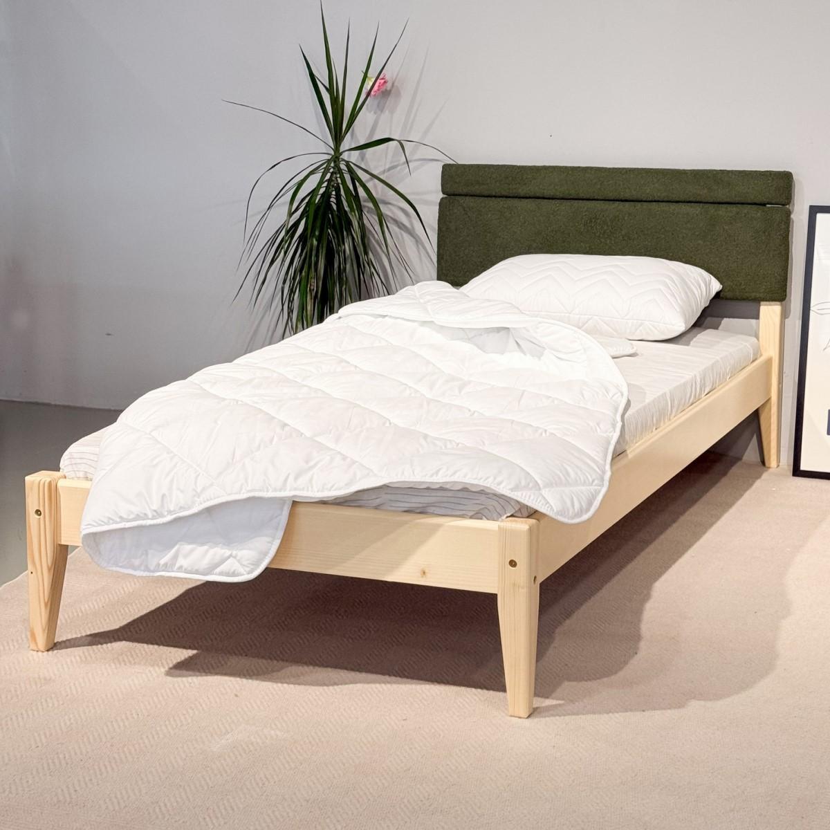 Кровать MobiCasa L-158 90x200 Натуральный / Alpaca 37 (Зеленый)