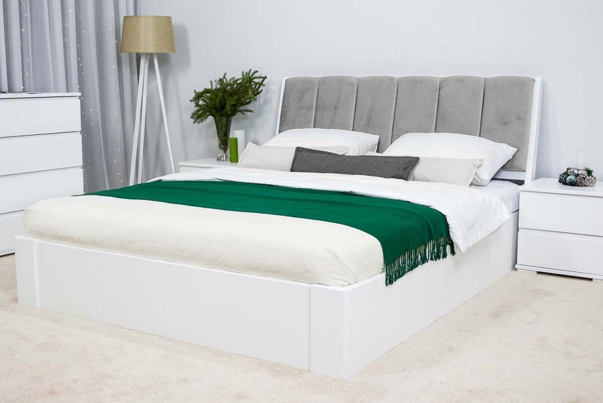 Pat MobiCasa Malmo (cu mecanism) 160x200 Alb / Magic Velvet 2218 (Gri)