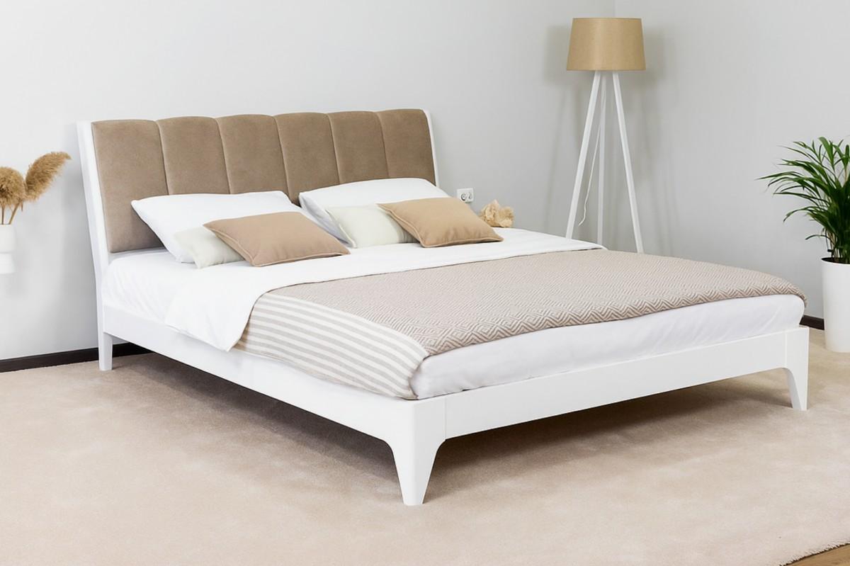 Кровать MobiCasa Malmo 160x200 Белый /  Neapoli 03 (Бежевый)