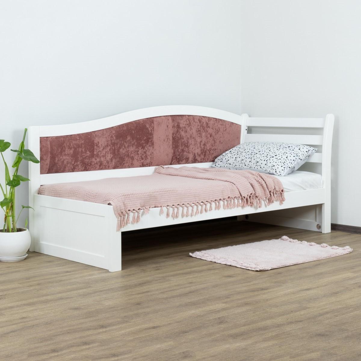 Детская кровать MobiCasa Rapunzel 90x200 (правый) Белый / Magic Velvet 2258 (Розово-Коричневый)