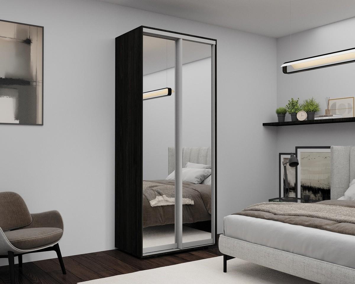 Dulap-cupe Nex Home Oglinda Carbon (Negru) 100x60x220 cm