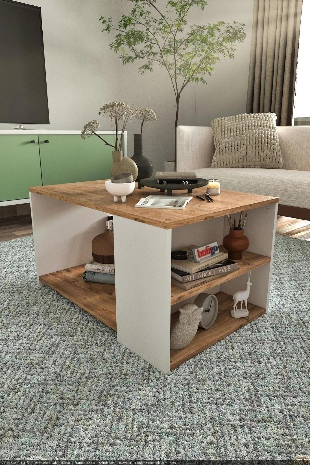 Masuta de cafea, reviste Bofigo 22-50-21 Pine/White