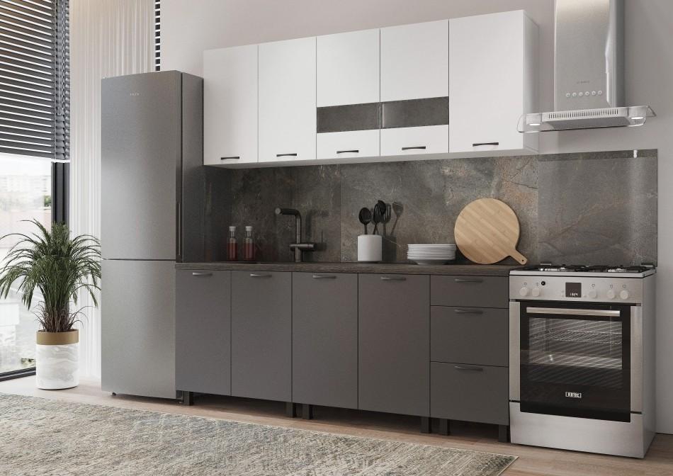 Set mobila bucatarie ML Mobila Omega 2 m alb/antracit