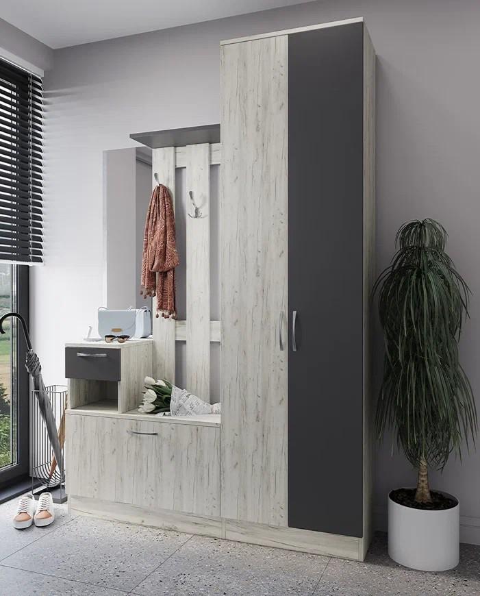 Прихожая ML Mobila МЛ-4 Вар.3 дуб крафт/антрацит