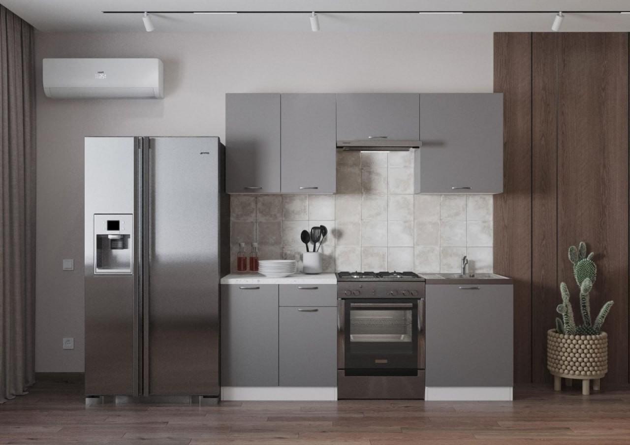 Set mobila bucatarie ML Mobila Omega-3 2/1.4 m Antracit