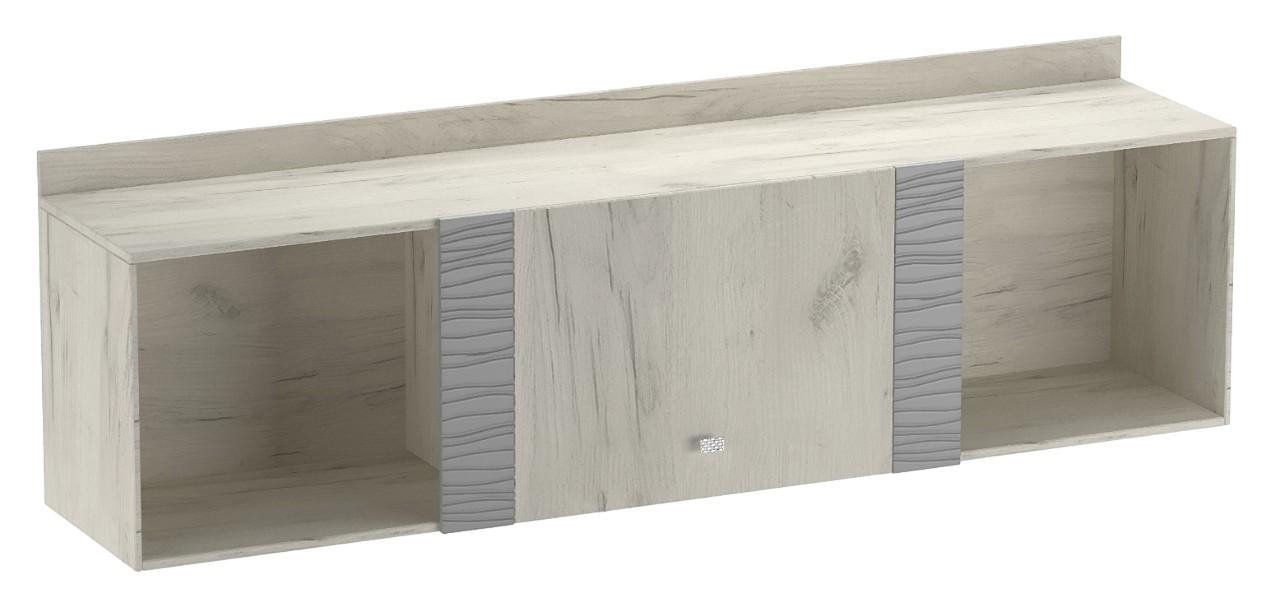 Полка на стену ML Mobila Гамма №18 1600 Дуб Крафт Белый/Серый