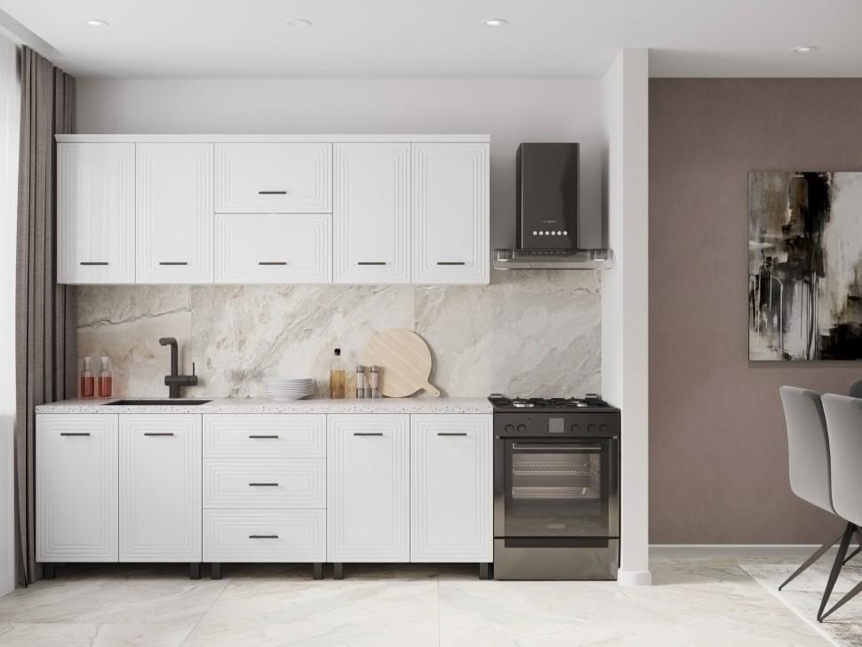 Set mobila bucatarie ML Mobila Eva 2.2m Alb/Alb lucios