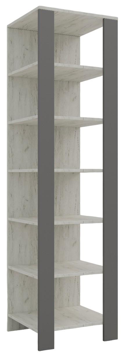 Etajera ML Mobila Vega Nr.20 Stejar Kraft Alb/Gri