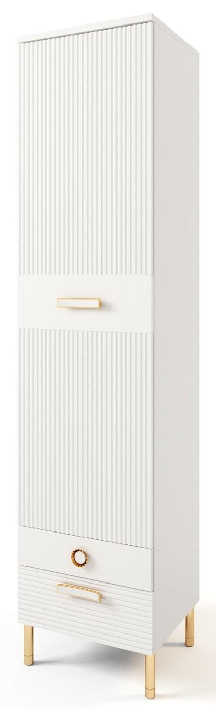 Шкаф пенал ML Mobila Вельвет №2 500 Белый/Золото