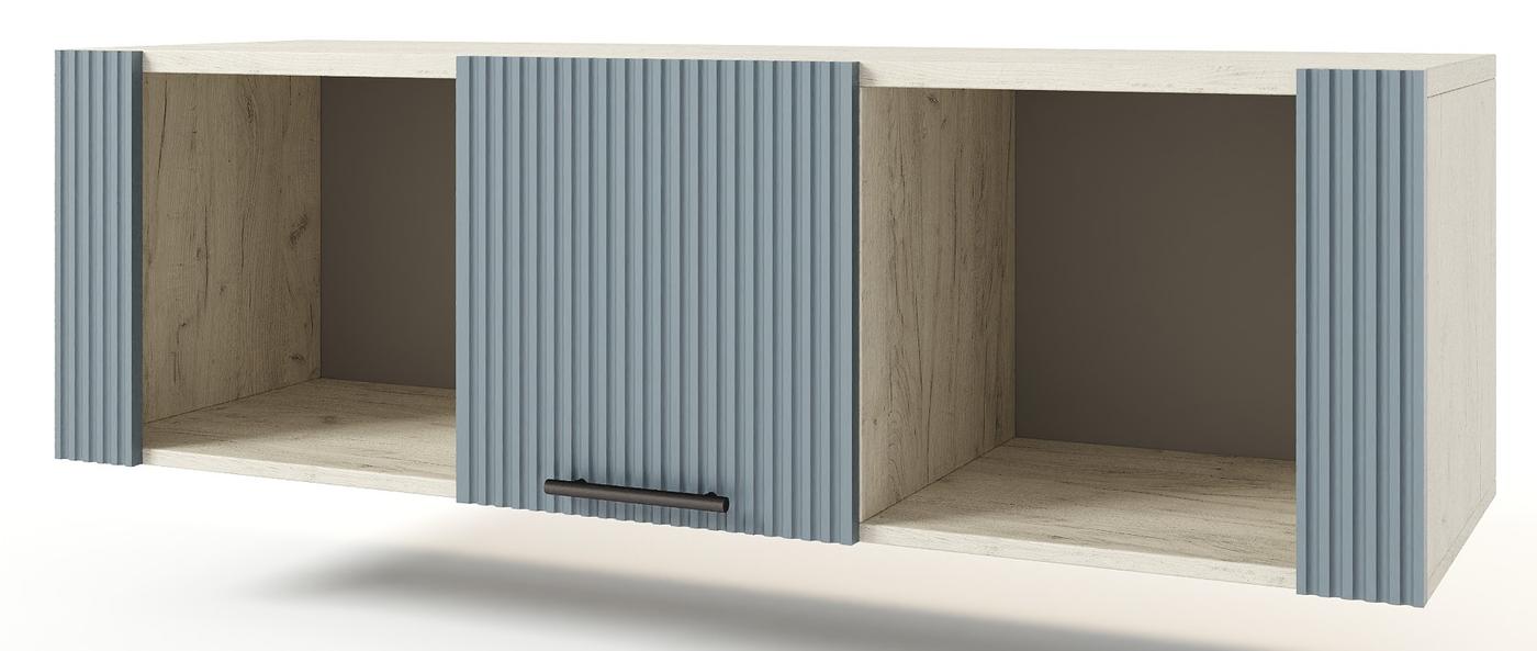 Полка на стену ML Mobila Вельвет №4 1300 Дуб Крафт Белый/Лагуна Софт