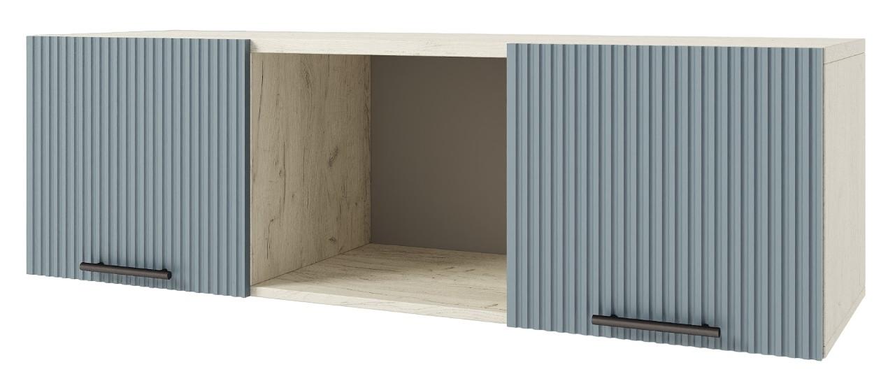 Полка на стену ML Mobila Вельвет №5 1500 Дуб Крафт Белый/Лагуна Софт