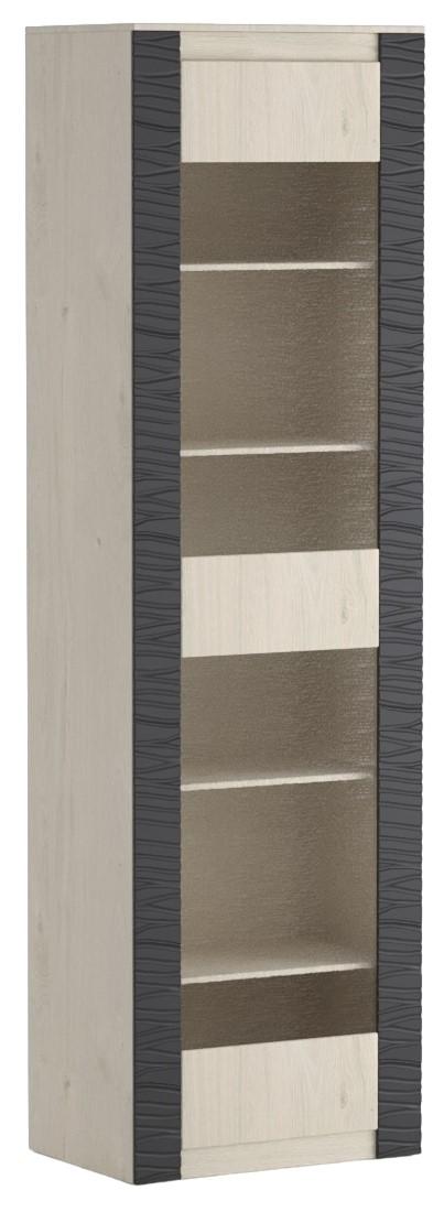 Dulap cu vitrina ML Mobila Gamma Nr.4 Stejar Maritim(Bej)/Wenge(Maro)