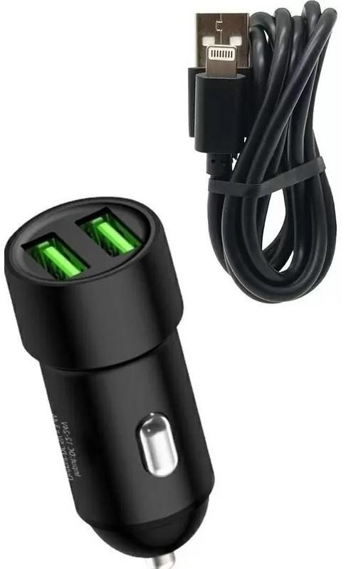 Автомобильная зарядка Charome Car Charger with Cable USB to Lightning C6 Black